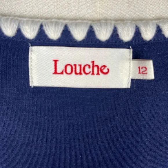 Louche 60's Inspired Mini Dress - Navy &‎ Ivory - Women's Size UK 12 (US 8) - Picture 9 of 14